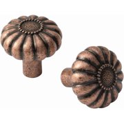 Goo-Ki 12 Pack Elegant Vintage Bloom Antique Copper Cabinet Knobs, Drawer Pulls for Kitchen, Dresser Cabinet Hardware, 1-1/4 Inches Diameter Handles