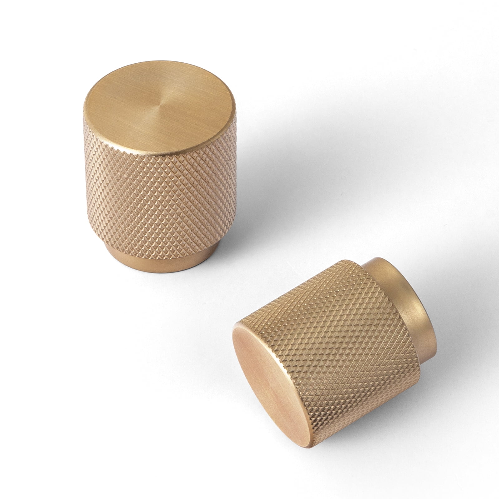 Goo-Ki 12 Pack Knurled Champagne Bronze Cabinet Knobs, Vintage Bronze Drawer Knobs, Solid Retro Brass Single Hole Cabinet Handles for Closet Wardrobe Dresser Cupboard