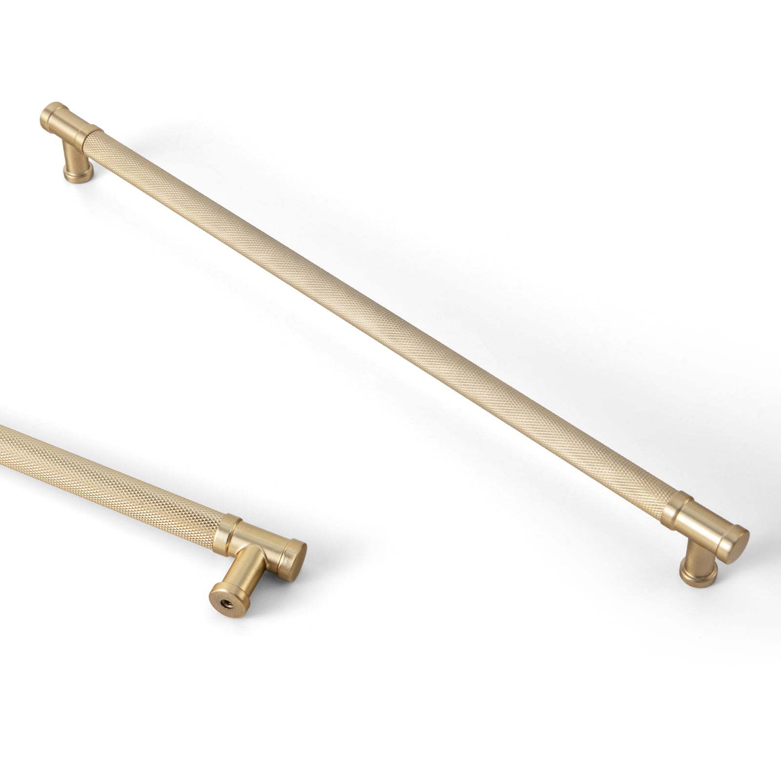 Goo-Ki 12 Pack Knurled Champagne Bronze Zinc Alloy Kitchen Cabinet Handles, Closet Classic 12.6"(320mm) Hole Center Cabinet Pulls Dresser Handles for Bedroom