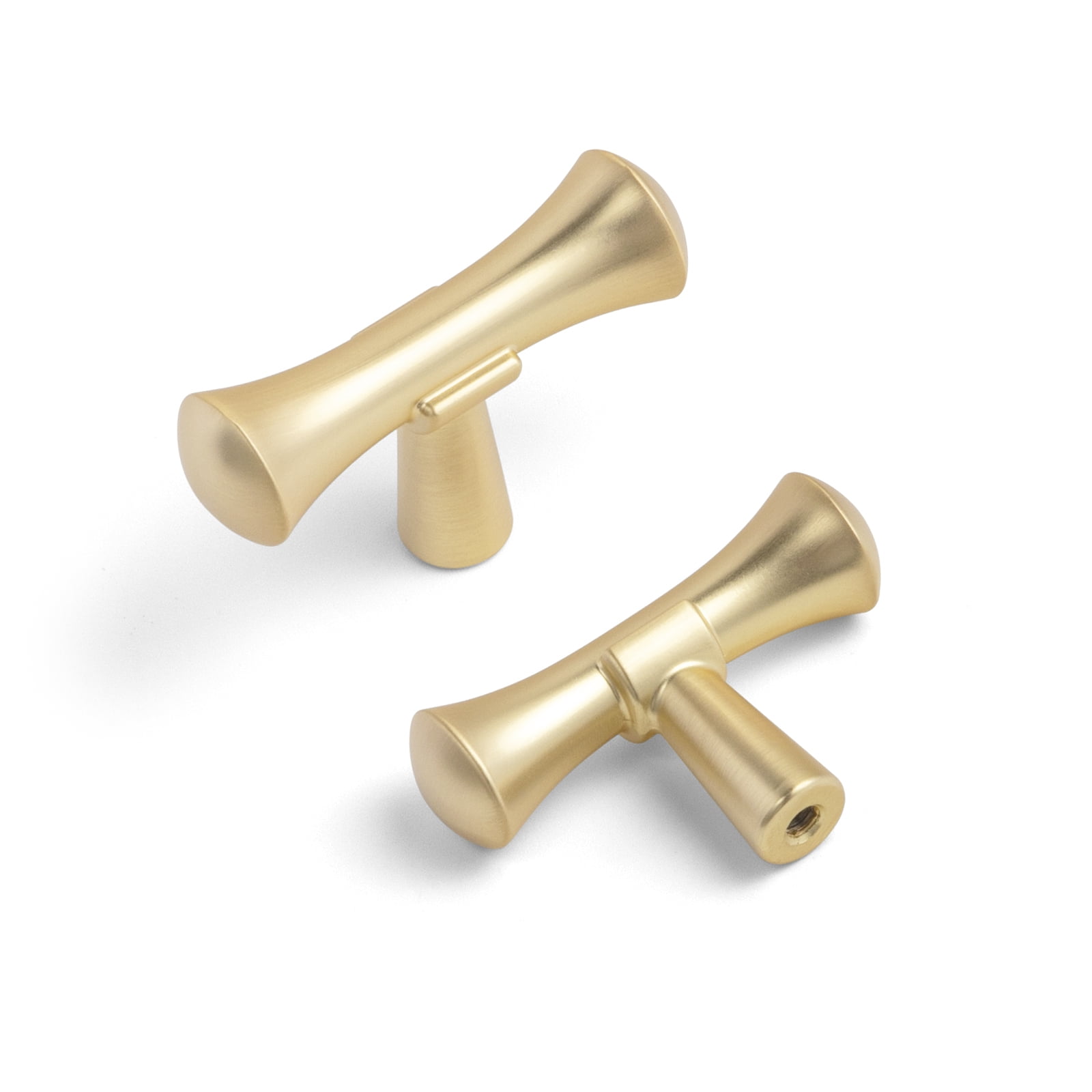 Goo-Ki 12 Pack Light Brushed Brass Cabinet Drawer Knobs, Zinc Alloy Cabinet Handles Hardware for Dresser,Wardrobe, Cupboard