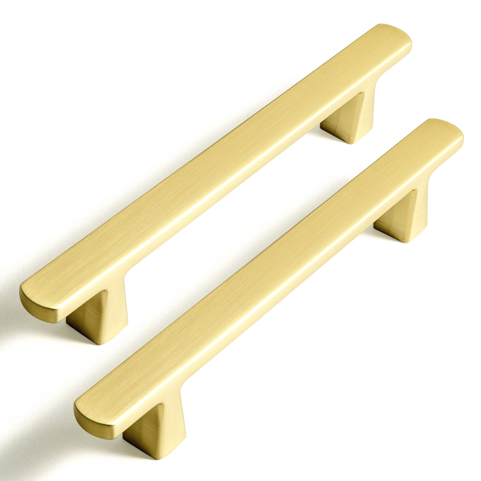 Goo-Ki 12 Pack Light Brushed Brass Cabinet Handles of 3.8''(96mm) Hole Center, Cabinet Pulls for Drawer,Dresser,Cupboard Wardrobe,