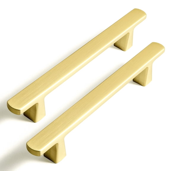 Goo-Ki 12 Pack Light Brushed Brass Cabinet Handles of 3.8''(96mm) Hole Center, Cabinet Pulls for Drawer,Dresser,Cupboard Wardrobe,