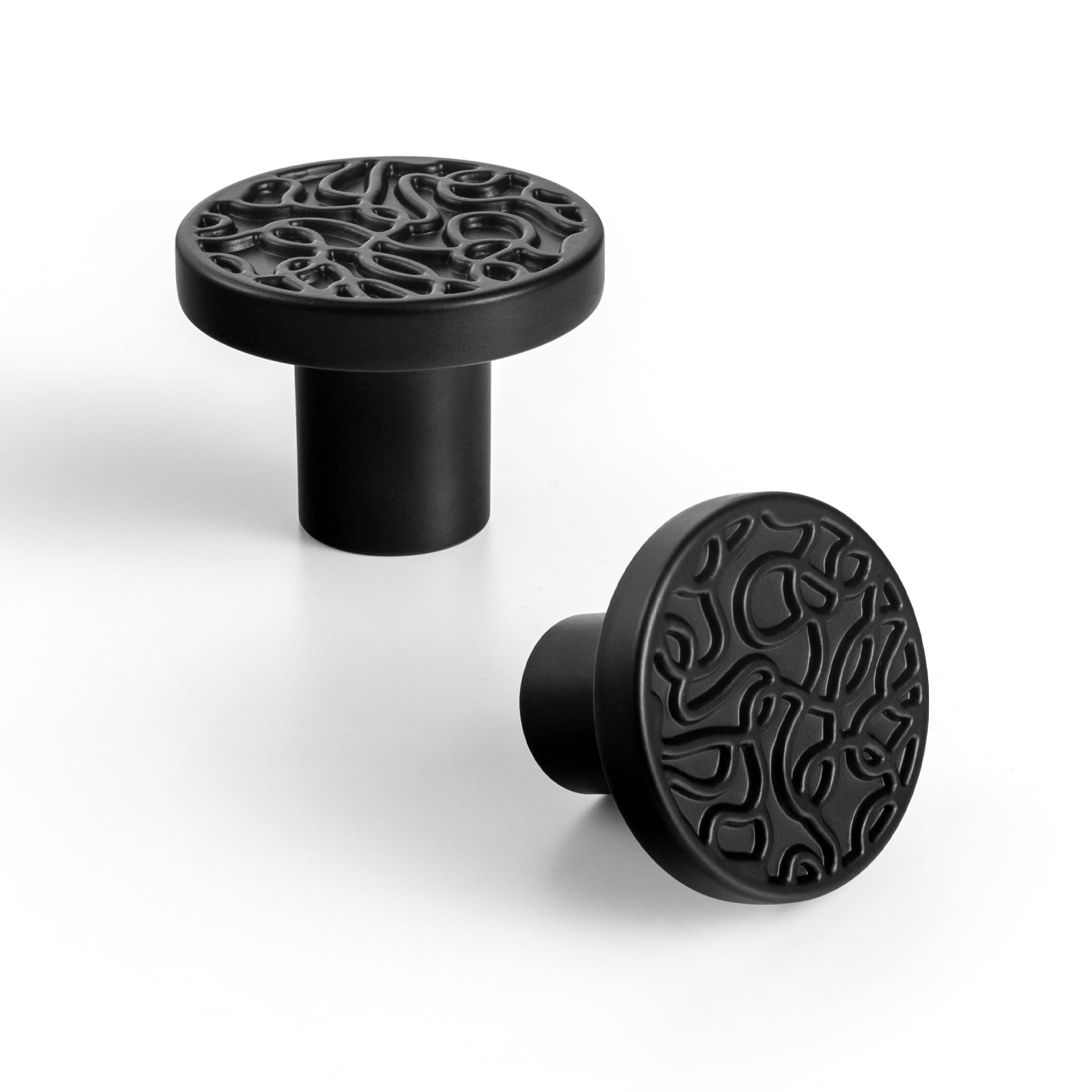 Goo-Ki 12 Pack Matte Black Cabinet Drawer Knobs, Zinc Alloy Cabinet Handles Hardware for Dresser,Wardrobe,Cupboard (2057)
