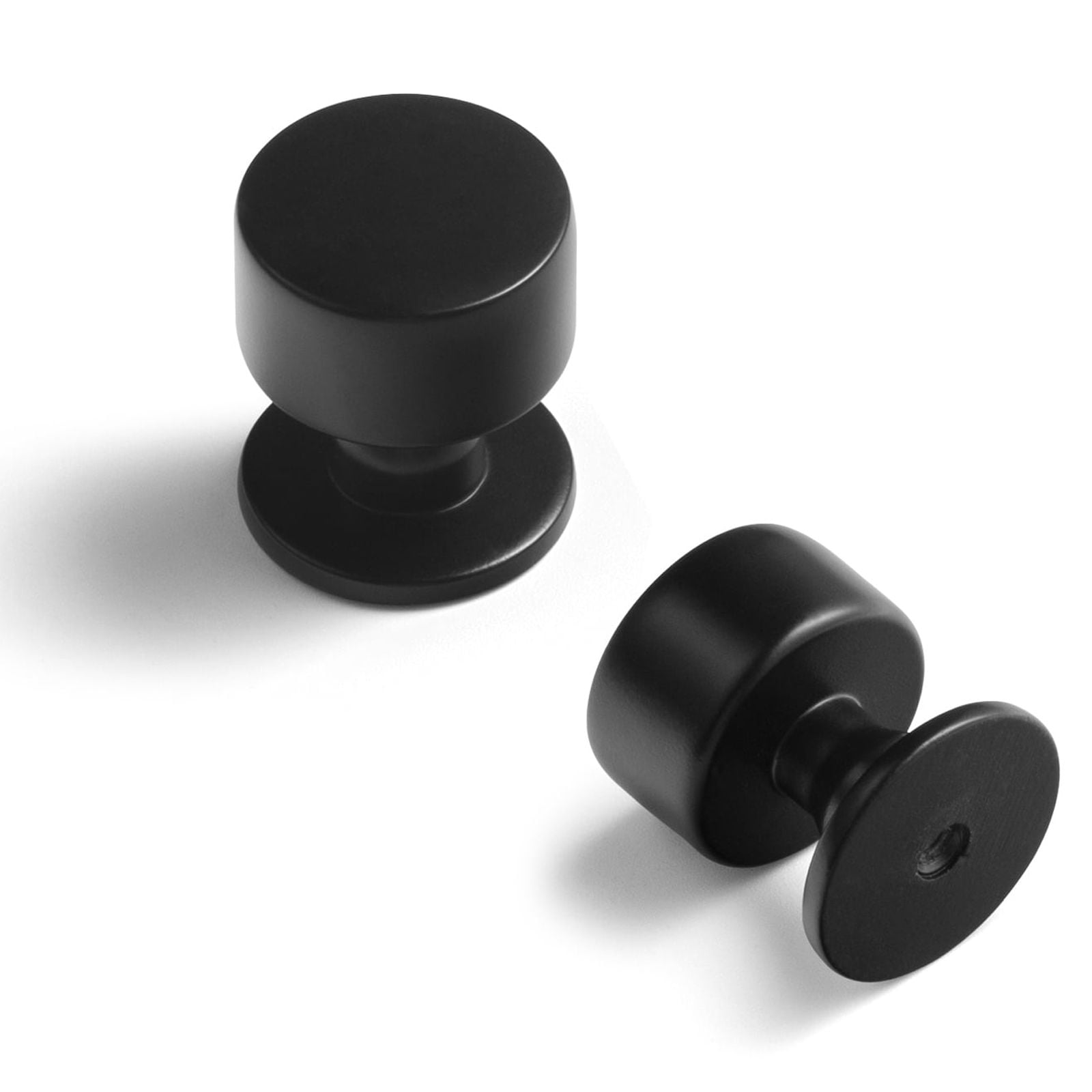 Goo-Ki 12 Pack Matte Black Cabinet Knobs, Dresser Pulls for Kitchen, Vintage Drawer Hardware Handles for Bedroom, 1.08 Inches Diameter