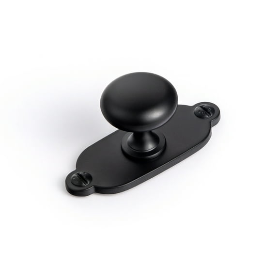 Goo-Ki 12 Pack Matte Black Zinc Alloy Cabinet Knobs with Backplate, Single Hole Center Drawer Pulls Hardware for Dresser,Wardrobe & Cupboard
