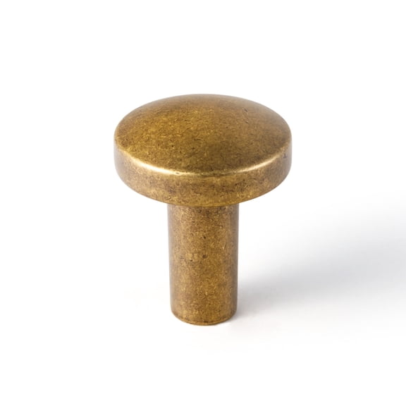 Goo-Ki 12 Pack Single Hole Center Antique Brass Cabinet Knobs, Closet Classic Ancient Cabinet Handle Hardware for Bedroom, Kitchen-1" Diameter