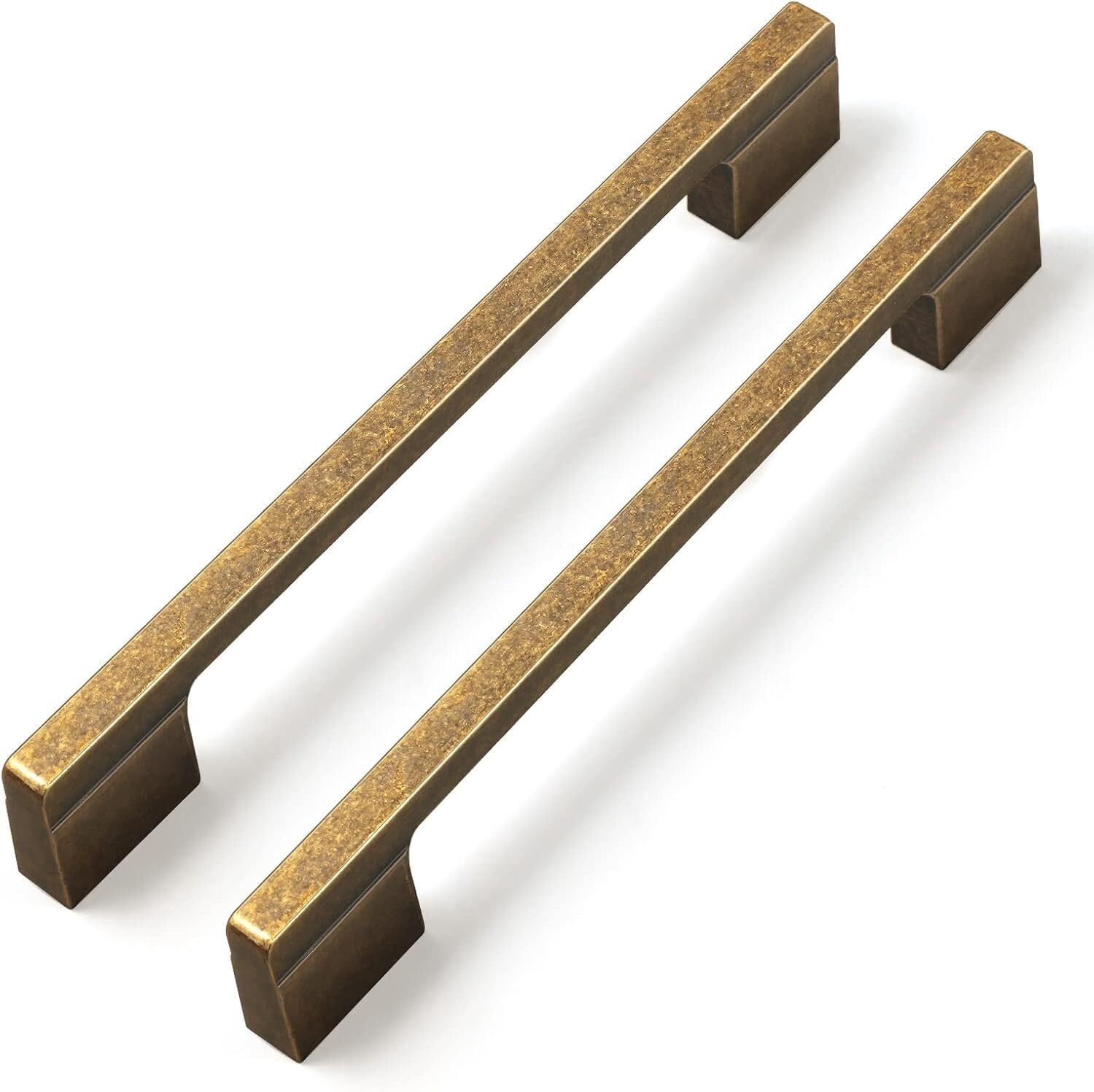 Goo-Ki 12-Pack Vintage Brass Drawer Cabinet Handles 5 in (128mm) or 6-1/4 in (160mm) Hole Centers, Antique Brass Classic Zinc Alloy Solid Cabinet Pulls