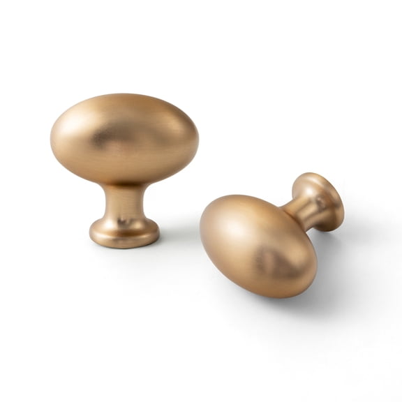 Goo-Ki 12 Packed 1.4 Inch (35 MM) Oval Champagne Bronze Drawer Knobs, Modern Zinc Alloy Cabinet Knobs for Dresser,Wardrobe & Cupboard