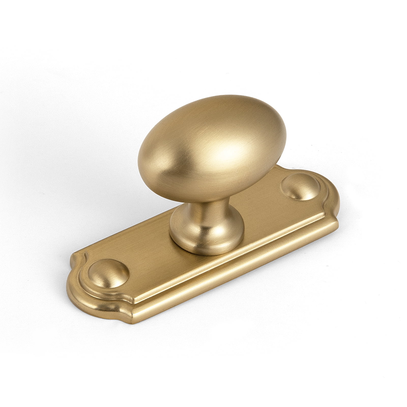 Goo-Ki 12 Packed Oval Champagne Bronze Cabinet Knobs with Square Backplate, Zinc Alloy Cabinet Handles Hardware for Cupboard,Dresser & Drawer