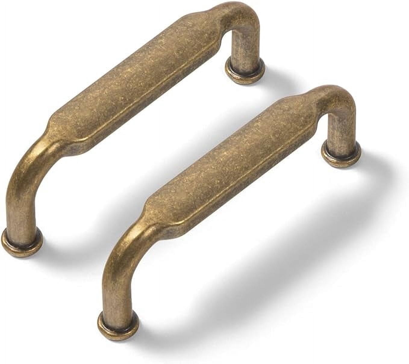 Goo-Ki 12Pcs 3"(76mm) Hole Center Cabinet Pulls Distressed Antique Brass Kitchen Drawer Pulls Handles for Cupboard Wardrobes