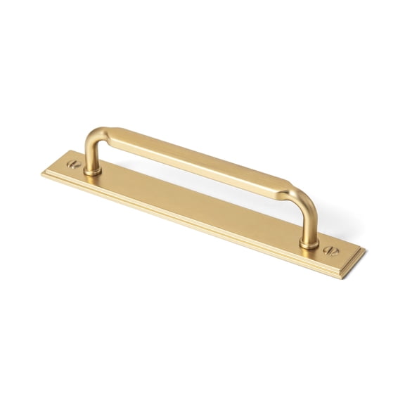 Goo-Ki 2 Pack 5''(128mm) Hole Center Champagne Bronze Cabinet Pulls with Backplate, Zinc Alloy Minimalist Style Cabinet Handles for Drawer,Dresser,Cupboard Wardrobe Cabinet (2202-G015)