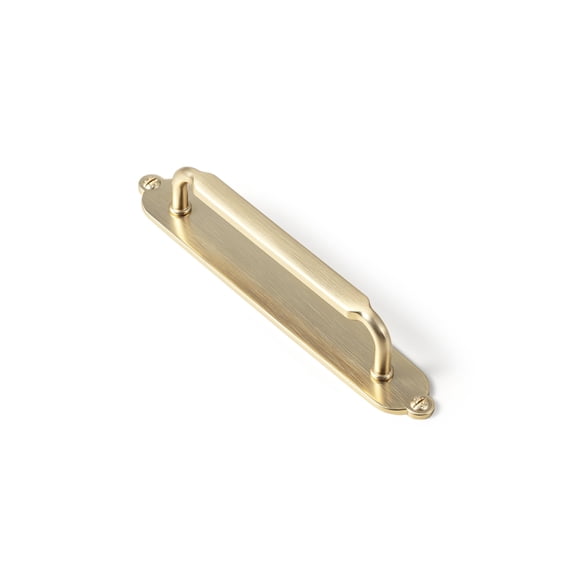 Goo-Ki 2 Pack 5''(128mm) Hole Center Champagne Bronze Cabinet Pulls with Backplate, Zinc Alloy Minimalist Style Cabinet Handles for Drawer,Dresser,Cupboard Wardrobe Cabinet (2202-G013)