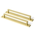 thumbnail image 1 of Goo-Ki 2 Pack Brushed Gold Cabinet Pulls with Backplate, 7.6"(192mm) Hole Center Zinc Alloy Cabinet Dresser Handles for Bar Cupboard Closet Wardrobe (G015), 1 of 7