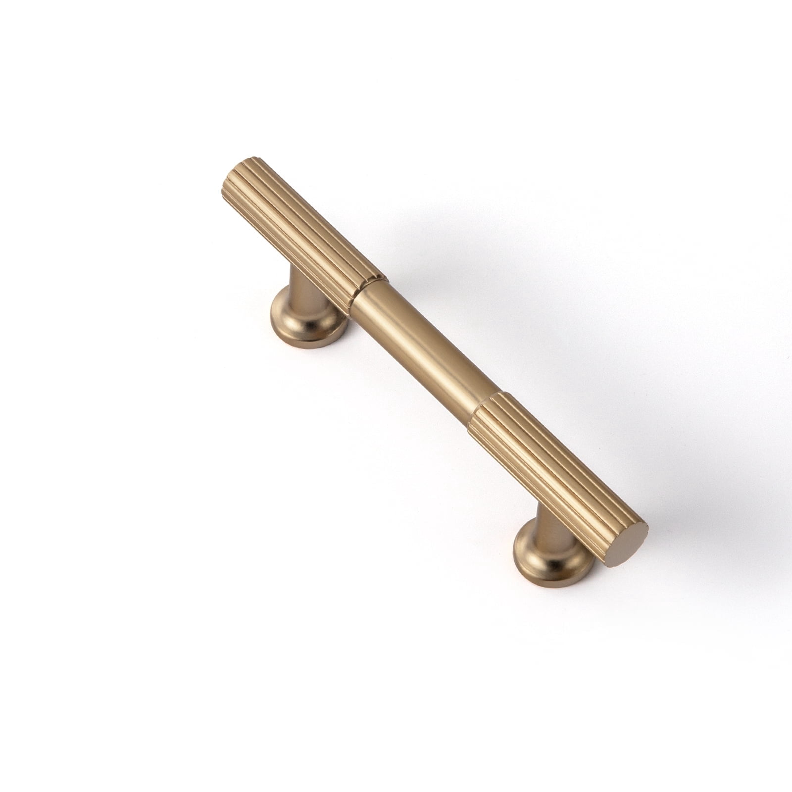 Goo-Ki 3''(76mm) Hole Center Champagne Bronze Zinc Alloy Cabinet Handles - Modern Striped Decorations Cabinet Pull Hardware for Bedroom, Kitchen, 6 Pack