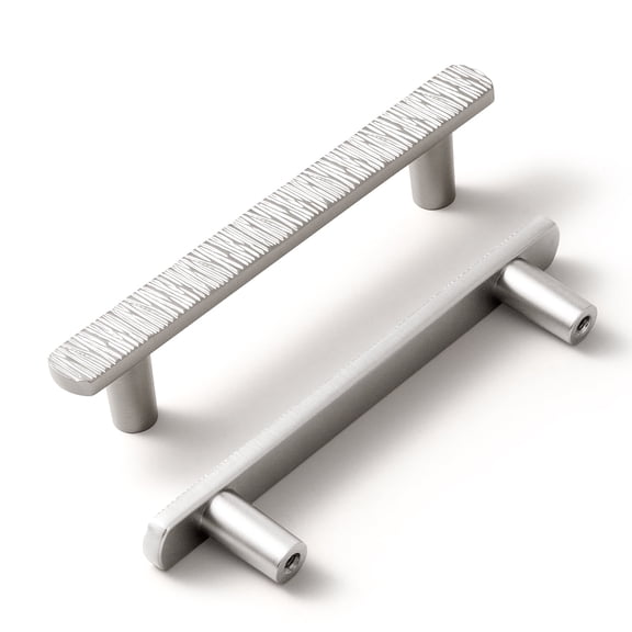 Goo-Ki 3.8''(96 mm) Hole Centers Luxurious & Sturdy Zinc Alloy Cabinet Handls,Satin Nickel Cabinet Pulls for Kitchen,Drawer,Cupboard & Wardrobe,6 Pack