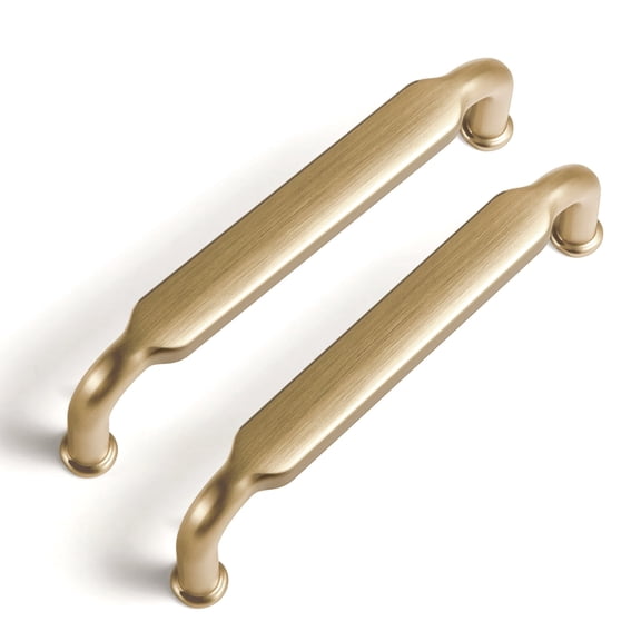 Goo-Ki 3.8" Hole Center Champagne Bronze Kitchen Cabinet Handles, Closet Classic Zinc Alloy Drawer Pulls Dresser Hardware for Bedroom, 6 Pack