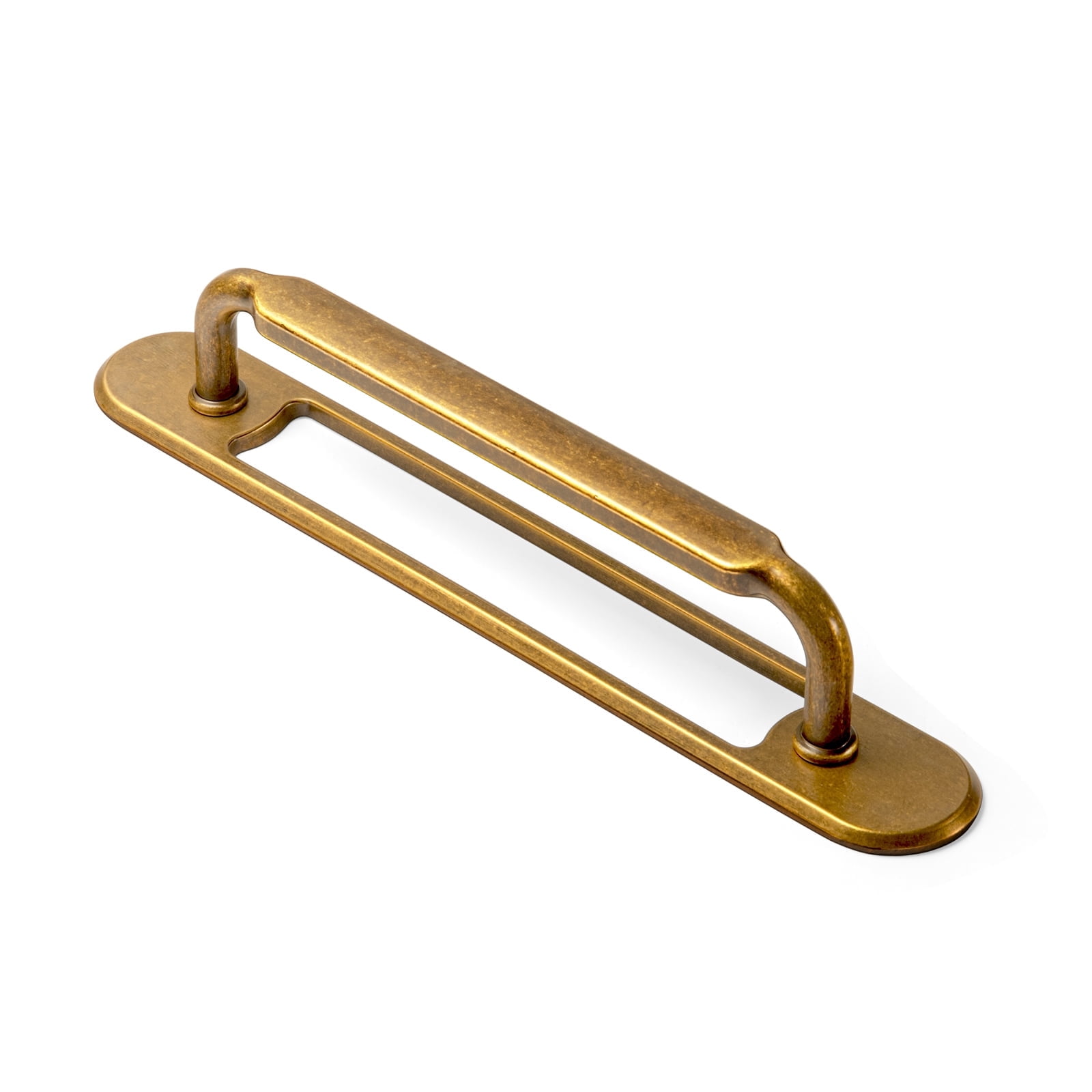 Goo-Ki 4 Pack 5''(128mm) Hole Center Antique Brass Cabinet Pulls with Backplate, Zinc Alloy Minimalist Style Cabinet Handles for Drawer,Dresser,Cupboard Wardrobe Cabinet (2202-G021)