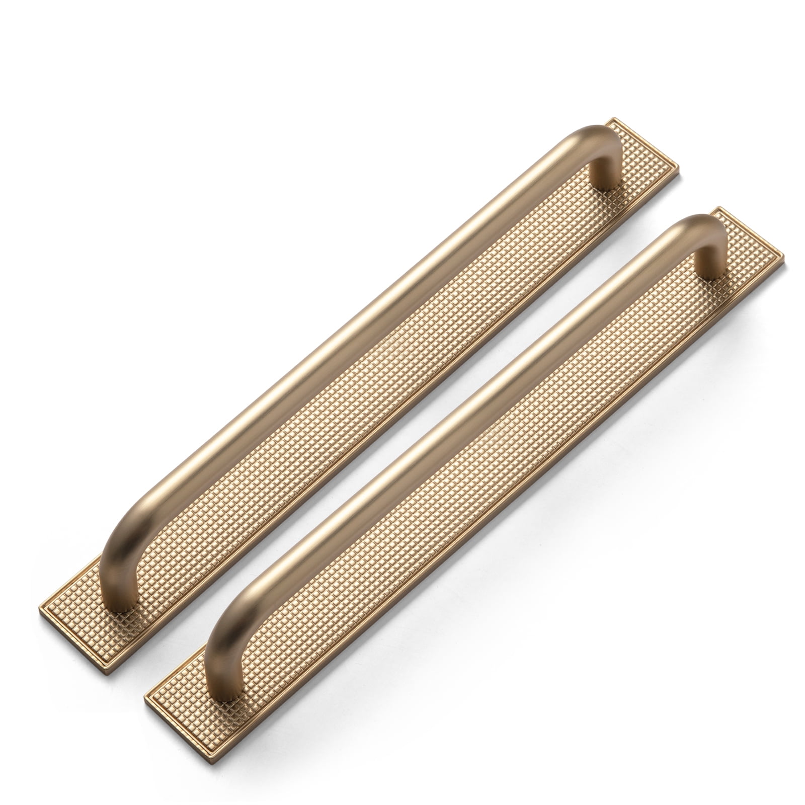 Goo-Ki 4 Pack 7.6''(192mm) Hole Center Champagne Bronze Cabinet Pulls with Backplate, Zinc Alloy Minimalist Style Cabinet Handles for Drawer,Dresser,Cupboard Wardrobe Cabinet (2218-g017)