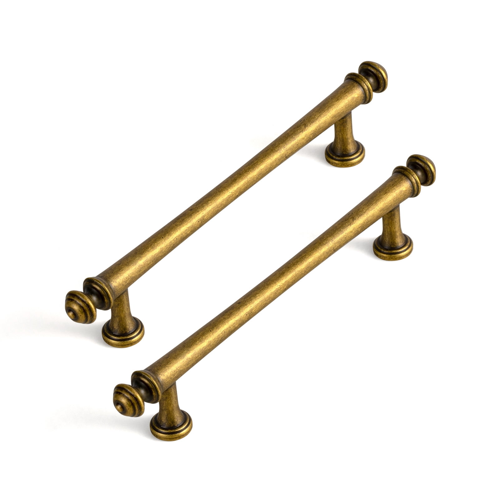 Goo-Ki 5"(128mm) Hole Center Antique Brass Kitchen Cabinet Handles, Closet Classic Zinc Alloy Cabinet Pulls Dresser Handles for Bedroom,Drawer,Cupboard & Wardrobe, 6 Pack