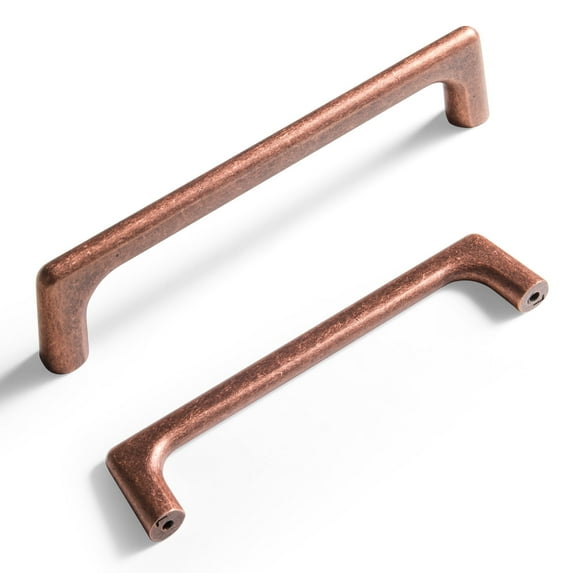 Goo-Ki 5''(128mm) Hole Center Antique Copper Cabinet Pulls, Zinc Alloy Minimalist Style Cabinet Handles for Drawer,Dresser,Cupboard Wardrobe Cabinet,6 Pack