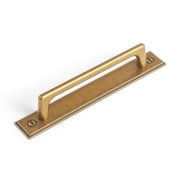 Goo-Ki 5''128mm Hole Centers Antique Brass Cabinet Pulls with Long Backplate, Zinc Alloy Cabinet Drawer Handles for Dresser,Wardrobe,Cupboard,Cabinet Hardware,2 Pack