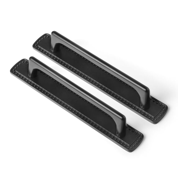 Goo-Ki 5''(128mm) Hole Centers Matte Black Cabinet Drawer Pulls with Backplate, Zinc Alloy Luxury Cabinet Handles for Dresser,Wardrobe,Cupboard,Cabinet Hardware,2 Pack