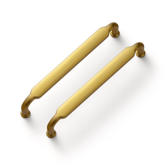 Goo-Ki 5" Hole Center Brushed Gold Kitchen Cabinet Handles, Closet Classic Zinc Alloy Drawer Pulls Dresser Hardware for Bedroom, 6 Pack