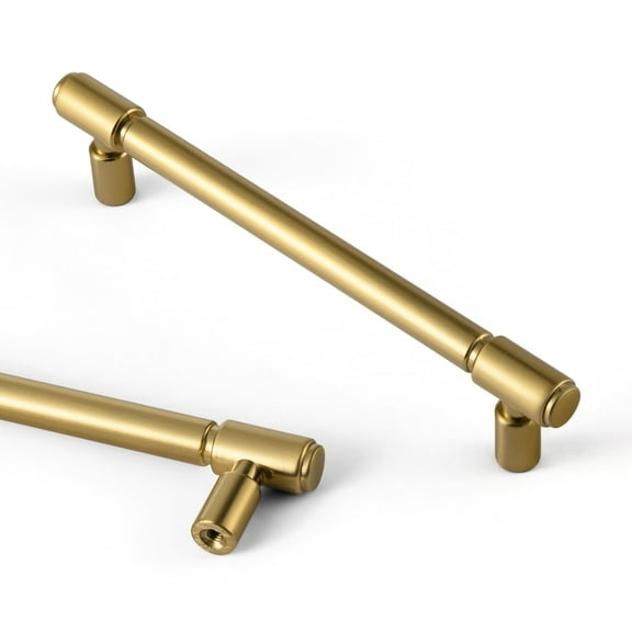 Goo-Ki 5'' Hole Center Brushed Gold Kitchen Cabinet Pulls, Modern Drawer Handles Closet Classic Kitchen Hardware for Bedroom,6 Pack