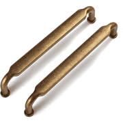 Goo-Ki, 5 Hole Center Distressed Antique Brass Cabinet Pulls with 6 Screws 6 Piece