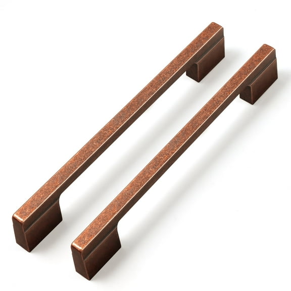 Goo-Ki 5 in (128mm) or 6-1/4 in (160mm) Hole Centers Drawer Cabinet Handles, 6-Pack Antique Copper Classic Zinc Alloy Solid Cabinet Pulls