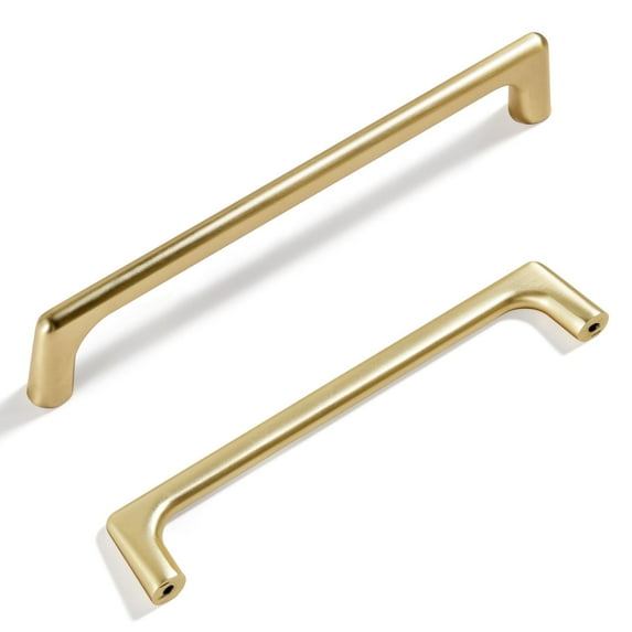 Goo-Ki 6 PCS Brushed Brass Zinc Alloy 6.3'' Hole Center Cabinet Pulls for Kitchen Bedroom