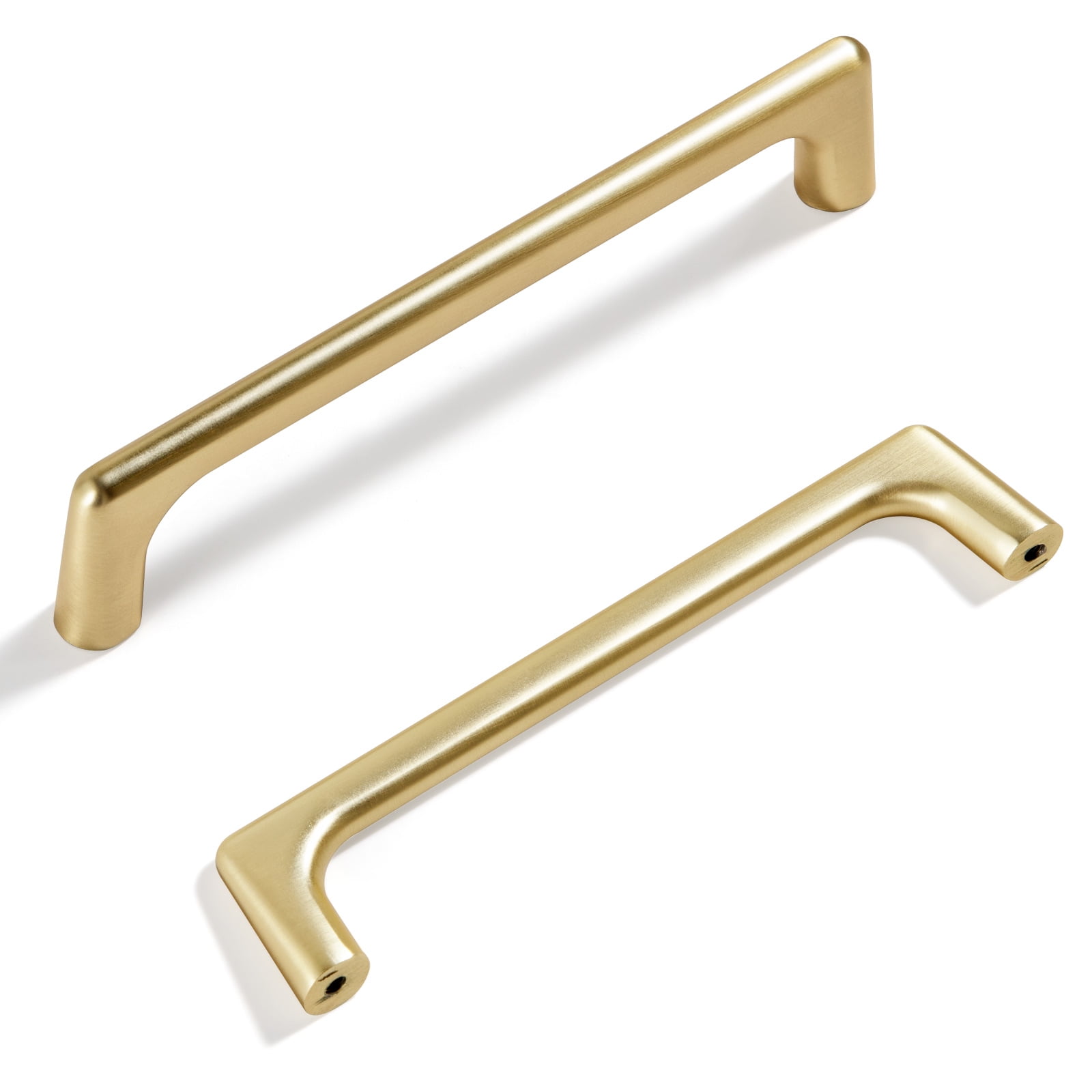 Light Brushed Brass Cylindrical Cabinet Bar Pulls with Mounting Hardware