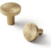 Goo-Ki 6 Pack 1.1"(28 mm) Dia Luxurious & Sturdy Zinc Alloy Cabinet Knobs,Champagne Bronze Drawer Pulls for Kitchen,Drawer,Cupboard & Wardrobe