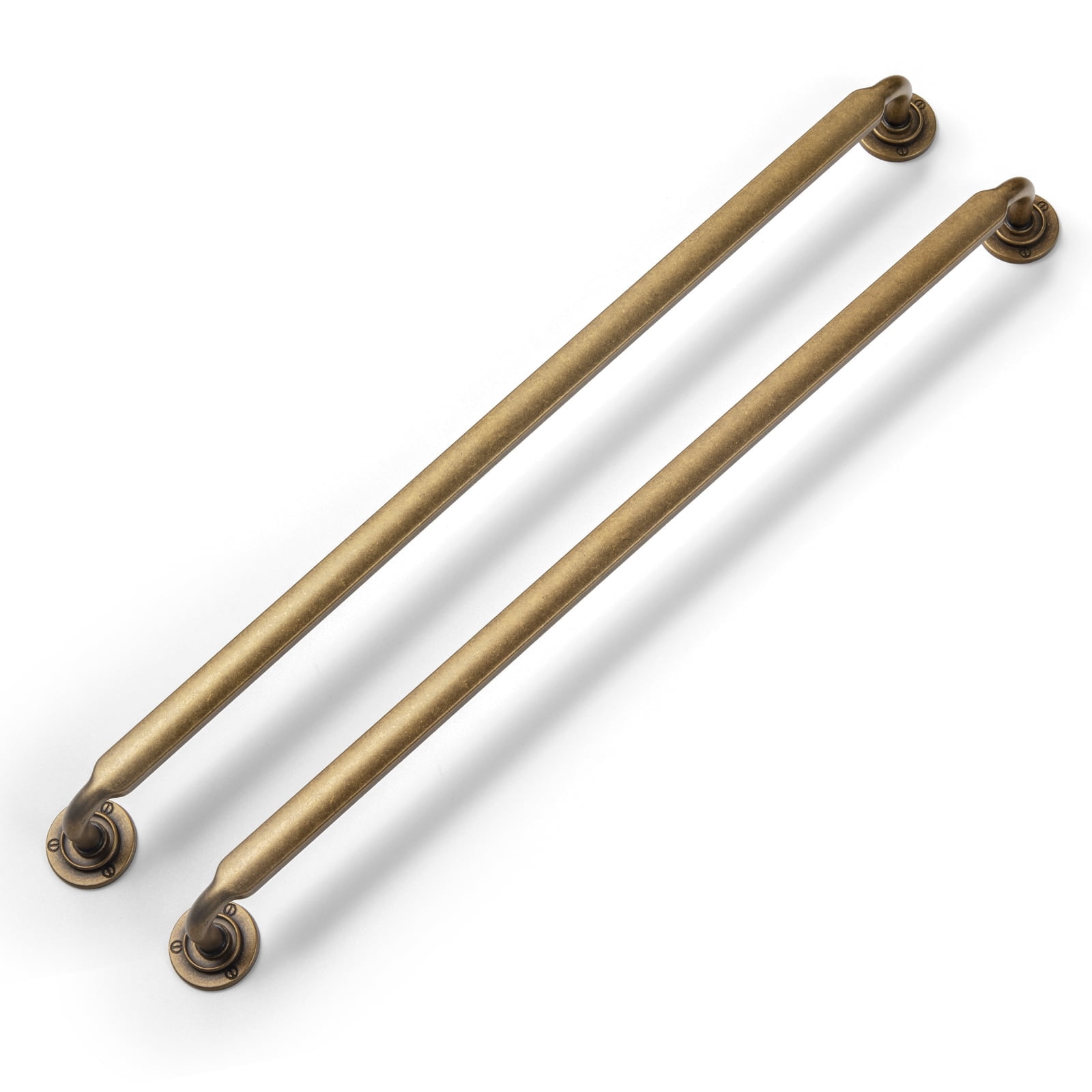 Goo-Ki 6 Pack 12.6''(320mm) Hole Center Antique Brass Cabinet Pulls with Backplate, Zinc Alloy Minimalist Style Cabinet Handles for Drawer,Dresser,Cupboard Wardrobe Cabinet