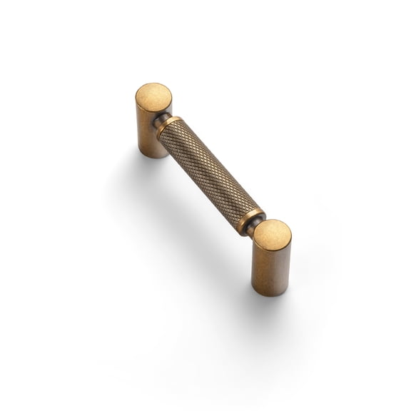 Goo-Ki 6 Pack 3''(76mm) Hole Center Antique Brass Cabinet Pulls, Zinc Alloy Knurled Grip Cabinet Handles for Drawer,Dresser,Cupboard Wardrobe Cabinet