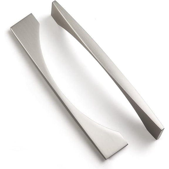 Goo-Ki 6 Pack 3.8"(96mm) Hole Center Brushed Nickel Cabinet Handle, Satin Nickel Cabinet Pull,Modern Drawer Handle,Cabinet Hardware