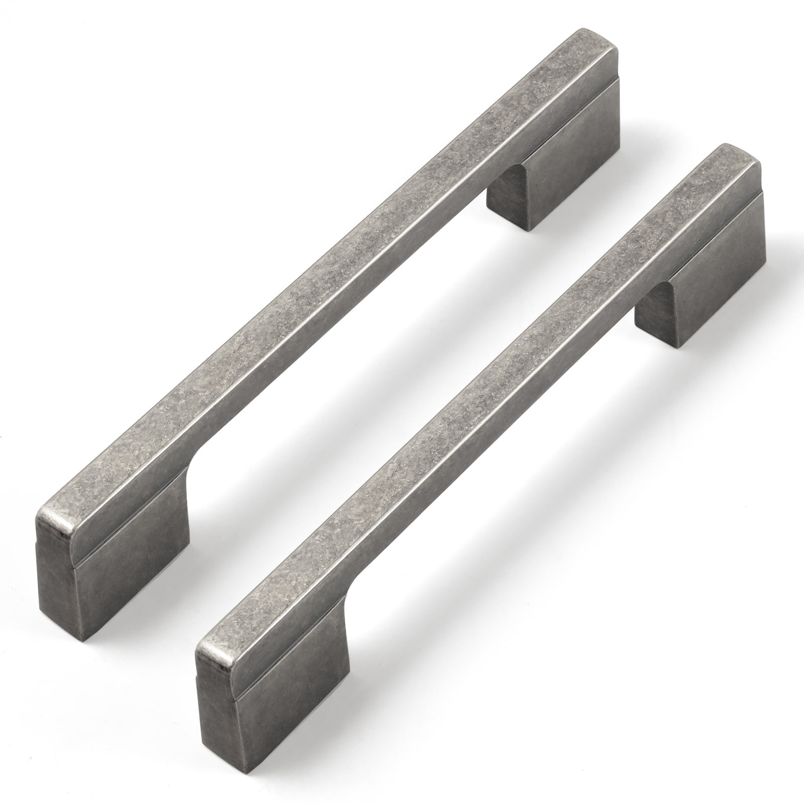 Goo-Ki 6-Pack 3.8'' HOLE CENTER Vintage Silver Solid Cabinet Handles Vintage Silver Drawer Handles