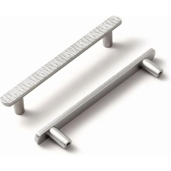 Goo-Ki 5"(128 mm) Hole Centers Luxurious & Sturdy Zinc Alloy Cabinet Handls,Satin Nickel Cabinet Pulls for Kitchen,Drawer,Cupboard & Wardrobe, 6 Pack