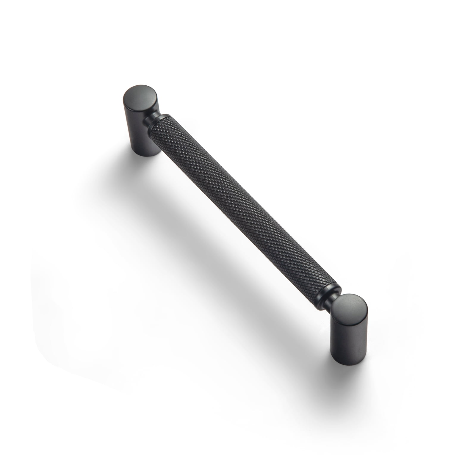 Goo-Ki 6 Pack 5''(128mm) Hole Center Matte Black Cabinet Pulls, Zinc Alloy Knurled Grip Cabinet Handles for Drawer,Dresser,Cupboard Wardrobe Cabinet