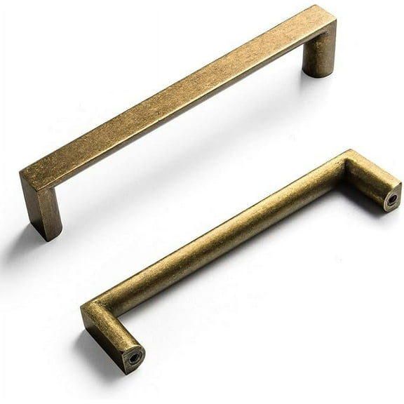 Goo-Ki 5" (128mm) Hole Center Retro Zinc Alloy Cabinet Handles, Antique Brass Cabinet Pulls for Dresser, Wardrobe, Kitchen Hardware, 6 Pack