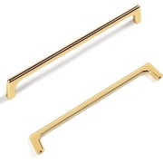 Goo-Ki 6 Pack 6.3 Hole Center Cabinet Pulls Shining Golden Modern Minimalist Drawer Handle Wardrobe Cabinet Door Handle