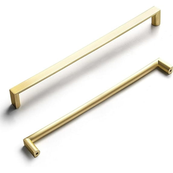 Goo-Ki 8.8" (224mm) Diameter Modern Brushed Brass Cabinet Knobs, Zinc Alloy Cabinet Handles for Dresser, Wardrobe, Kitchen Hardware, 6 Pack