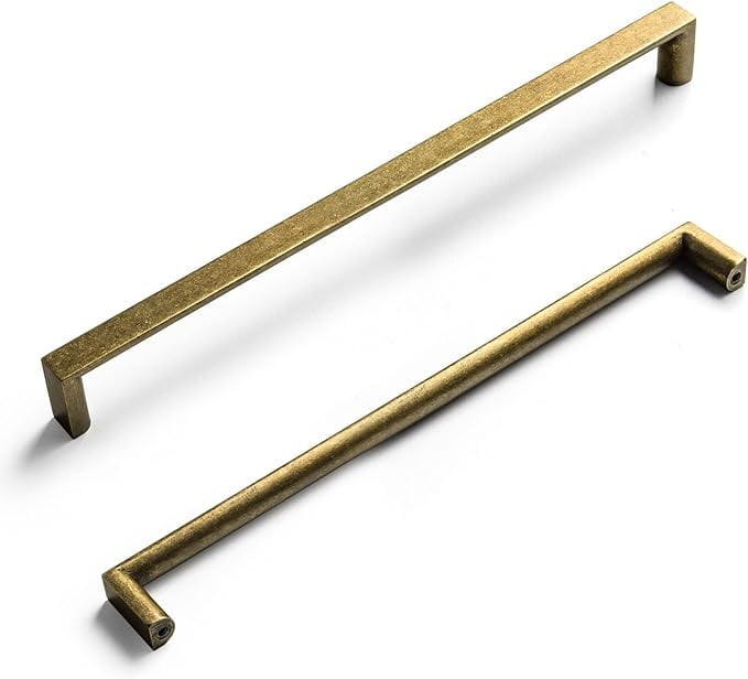 Goo-Ki 8.8" (224mm) Hole Center Retro Zinc Alloy Cabinet Handles, Antique Brass Cabinet Pulls for Dresser, Wardrobe, Kitchen Hardware, 6 Pack