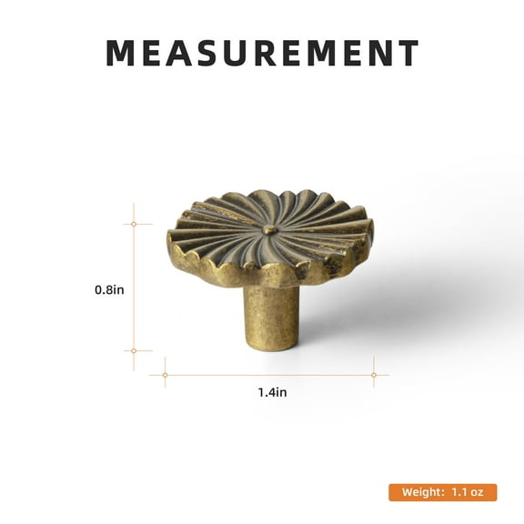 Goo-Ki 6 Pack Antique Brass Cabinet Drawer Knobs, Zinc Alloy Cabinet Handles with Flower Design for Bar Cupboard Closet Wardrobe