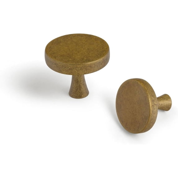 Goo-Ki 6 Pack Antique Brass Cabinet Knobs - Elegant Hardware for Vintage Appeal Old-World Charm Drawr Pulls for Modern Spaces