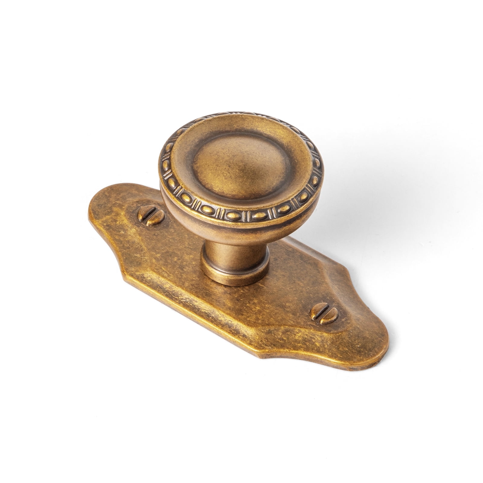 Goo-Ki 6 Pack Antique Brass Cabinet Knobs with Backplate for Drawer Cupboard, Vintage Bronze 1.3" Dia Drawer Knob Pulls Handle Zinc Alloy Hardware