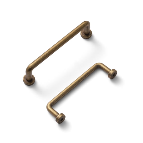 Goo-Ki Antique Brass Cabinet Pulls 2.5" Hole Center Classic Vintage Retro Drawer Handles, Kitchen Cupboard Bathroom Dresser Cabinet Hardware, 6 Pack