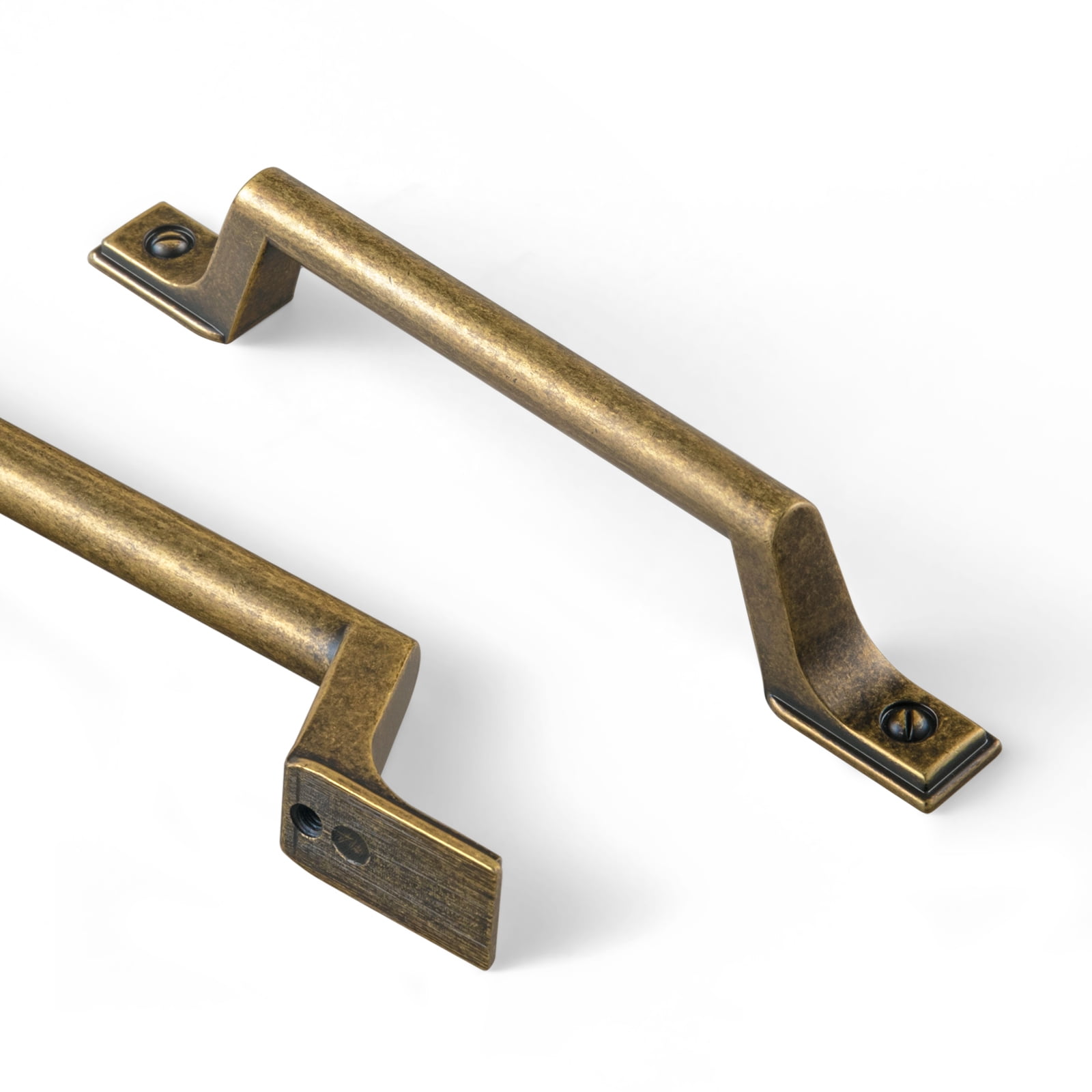 Goo-Ki 6 Pack Antique Brass Drawer Pulls Retro Cabinet Hardware, 3.78"(96mm) Hole Center Vintage Bronze Cabinet Dresser Handles for Bar Cupboard Closet Wardrobe