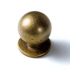 Goo-Ki 6 Pack Antique Brass Kitchen Cabinet Knobs,Retro Drawer Pulls,1 Inch Diameter Drawer Knob