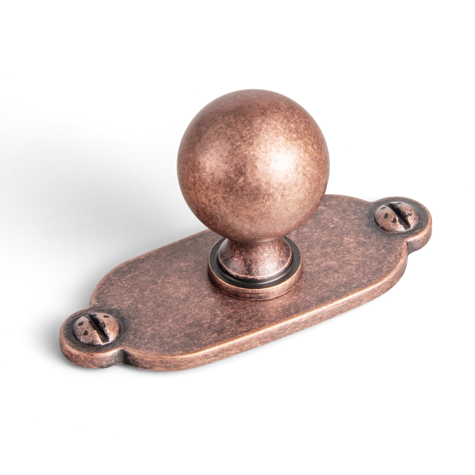 Goo-Ki 6 Pack Antique Copper Cabinet Knobs with Backplate for Drawer Cupboard, 0.94" Dia Drawer Knob Handle Zinc Alloy Hardware